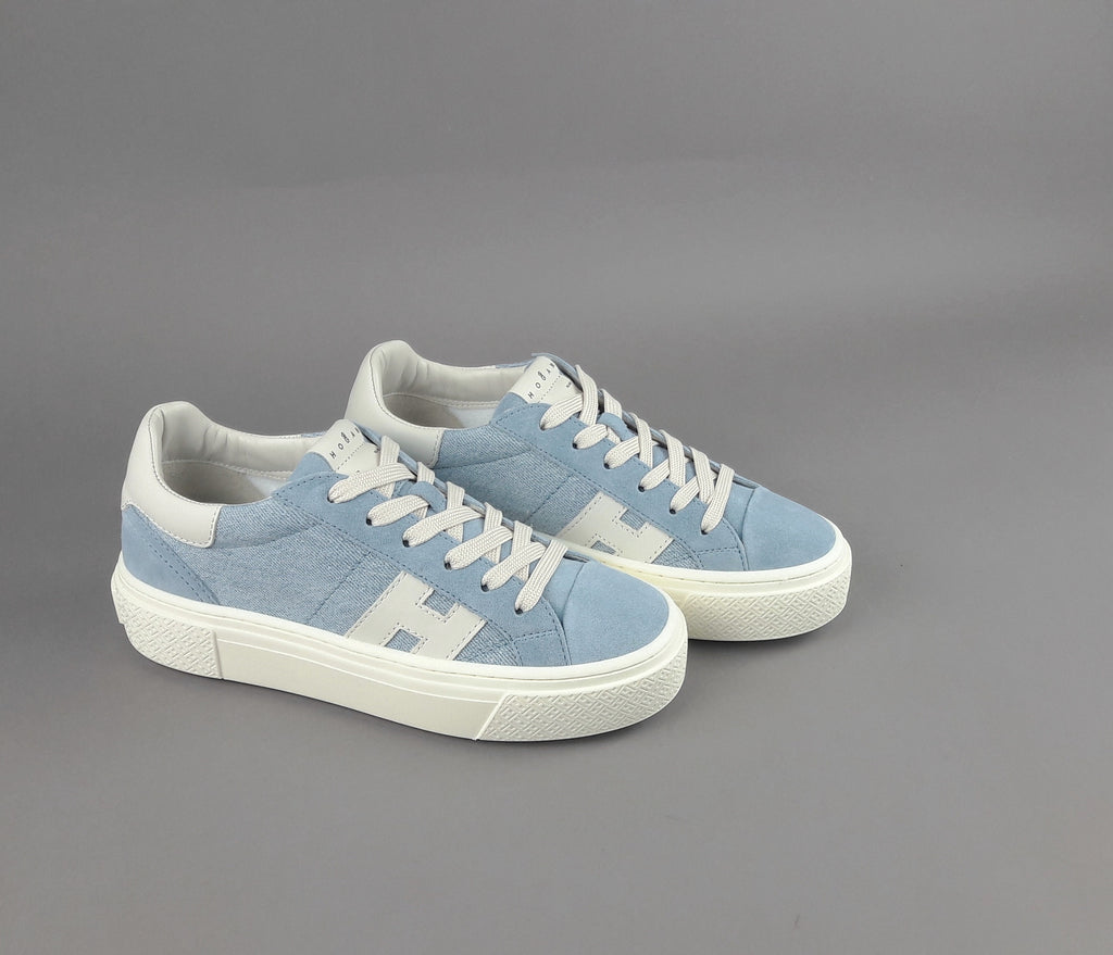 Hogan H705 Donna Camoscio Tela Celeste Polvere