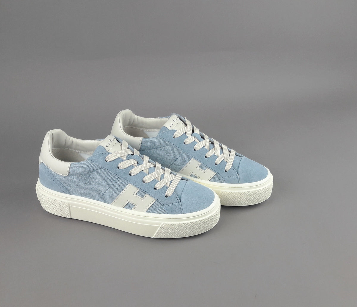 Hogan H705 Donna Camoscio Tela Celeste Polvere