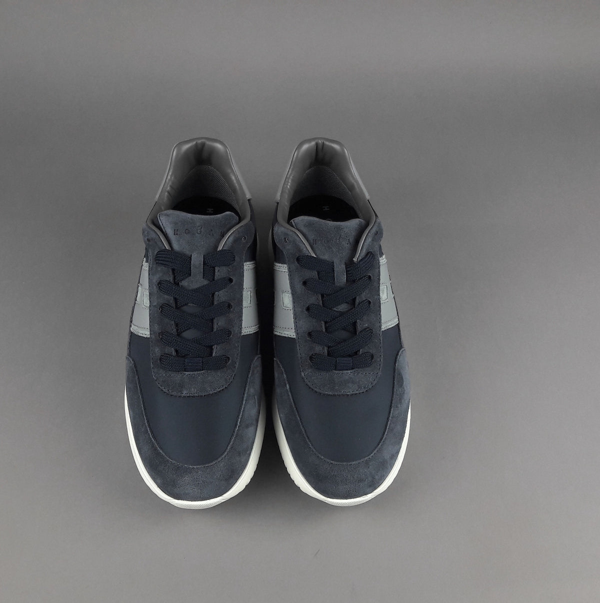 Hogan H709 Uomo Camoscio Tela Blu Scuro