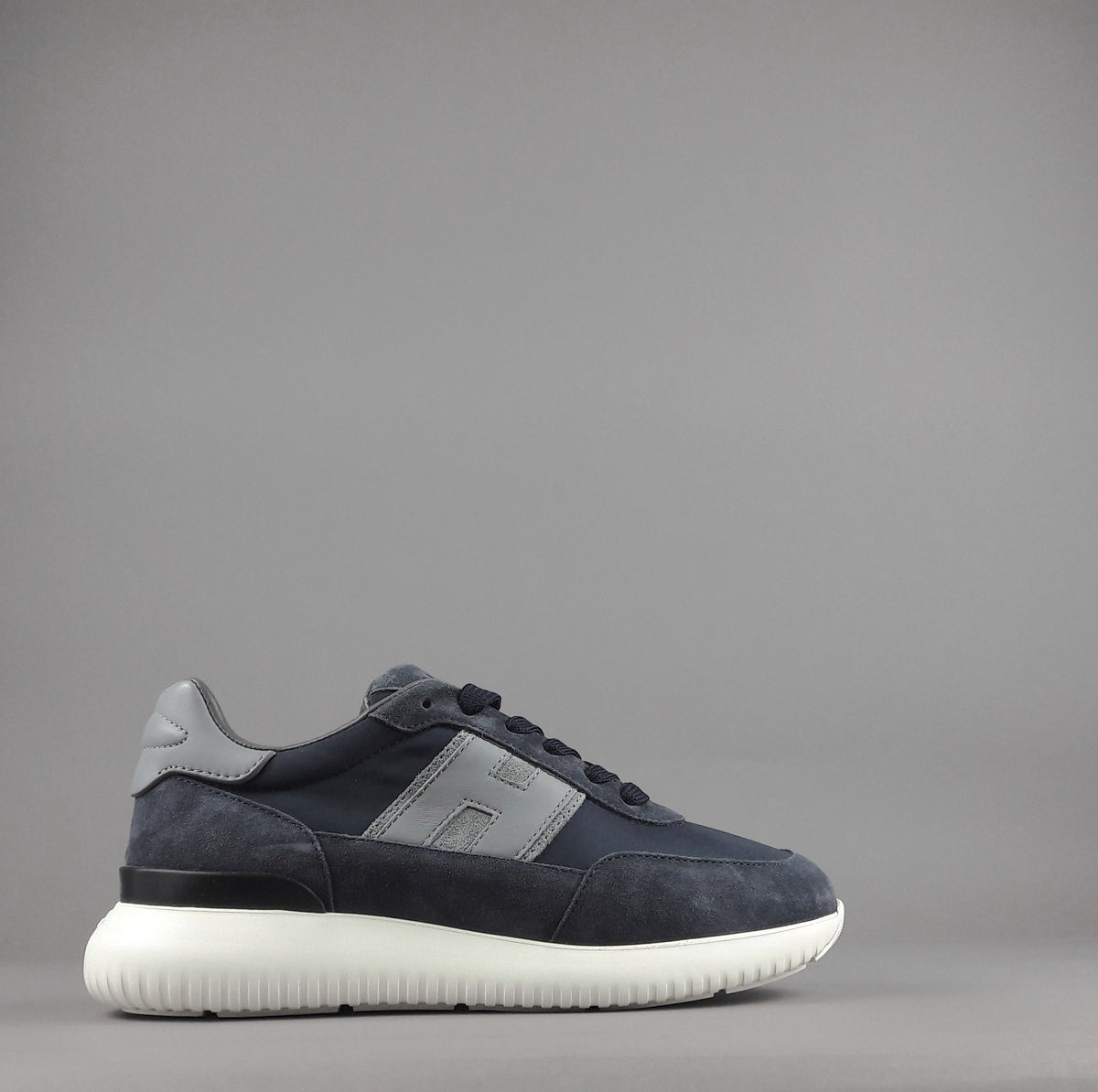 Hogan H709 Uomo Camoscio Tela Blu Scuro