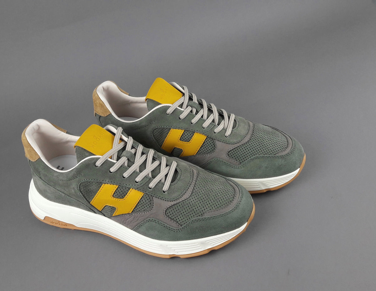 Hogan Hyperlight Uomo Camoscio Verde Militare H Cucita