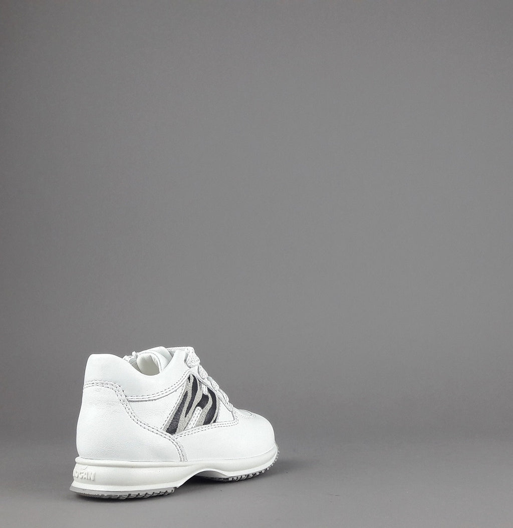 Hogan Interactive Junior Baby Pelle Bianco H Camoscio Zebra