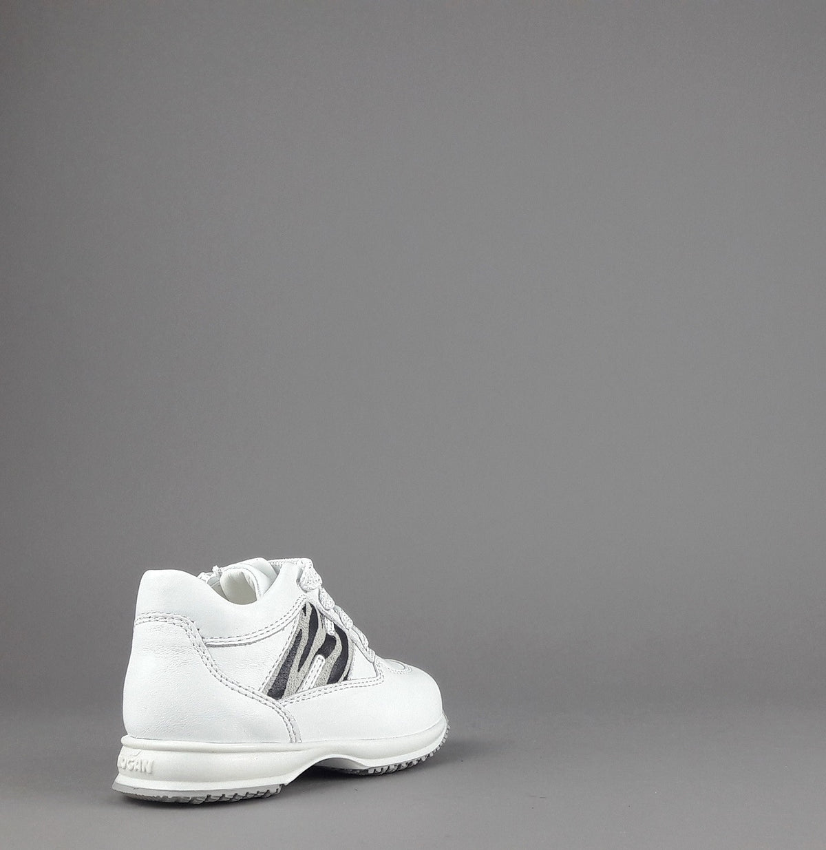 Hogan Interactive Junior Baby Pelle Bianco H Camoscio Zebra
