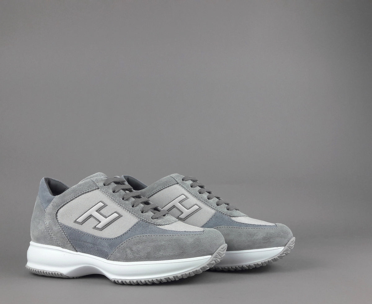 Hogan Interactive New Uomo Camoscio Tela Grigio H Flock