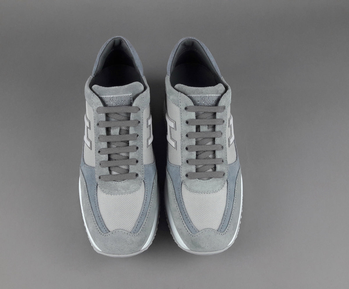 Hogan Interactive New Uomo Camoscio Tela Grigio H Flock