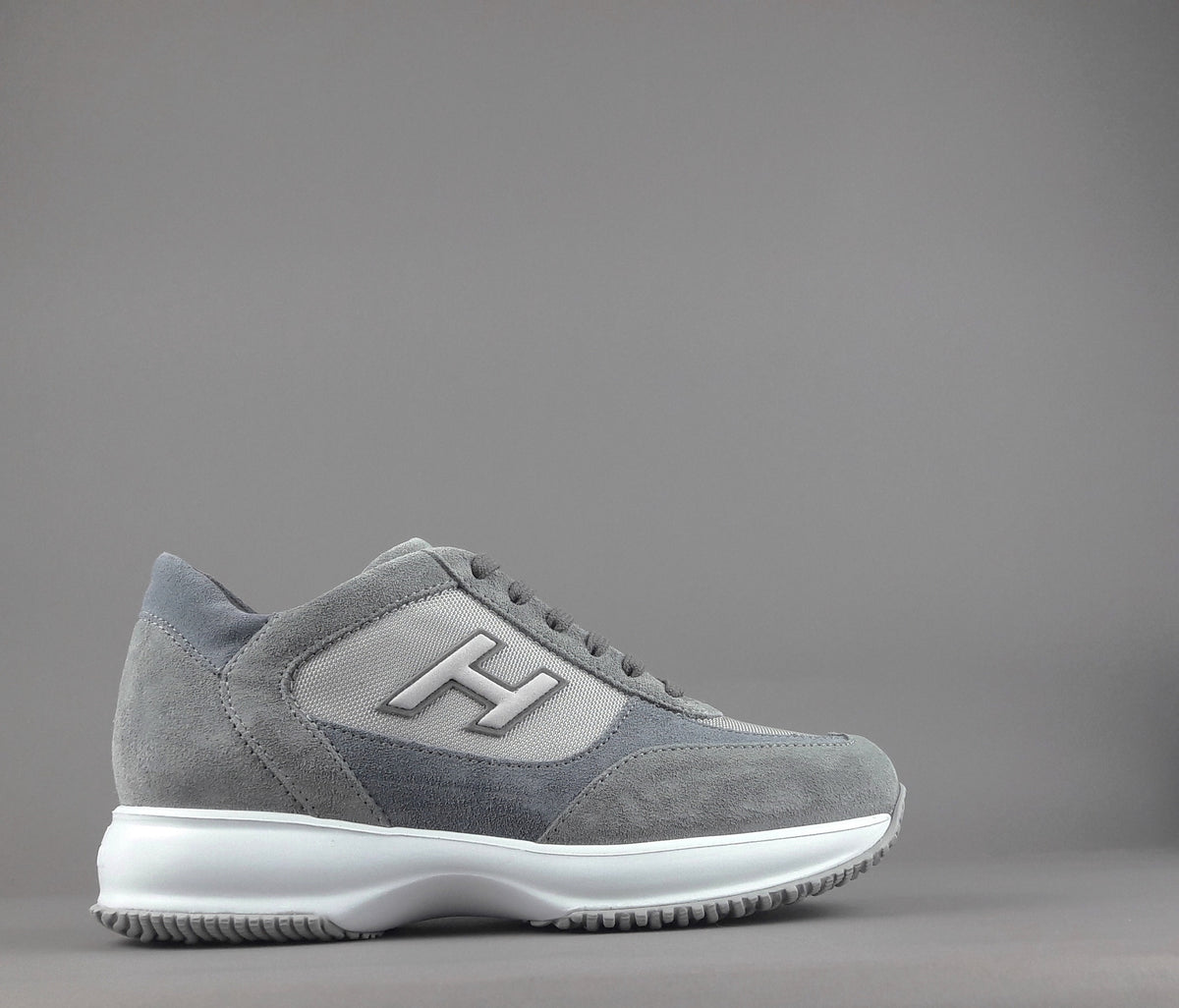 Hogan Interactive New Uomo Camoscio Tela Grigio H Flock