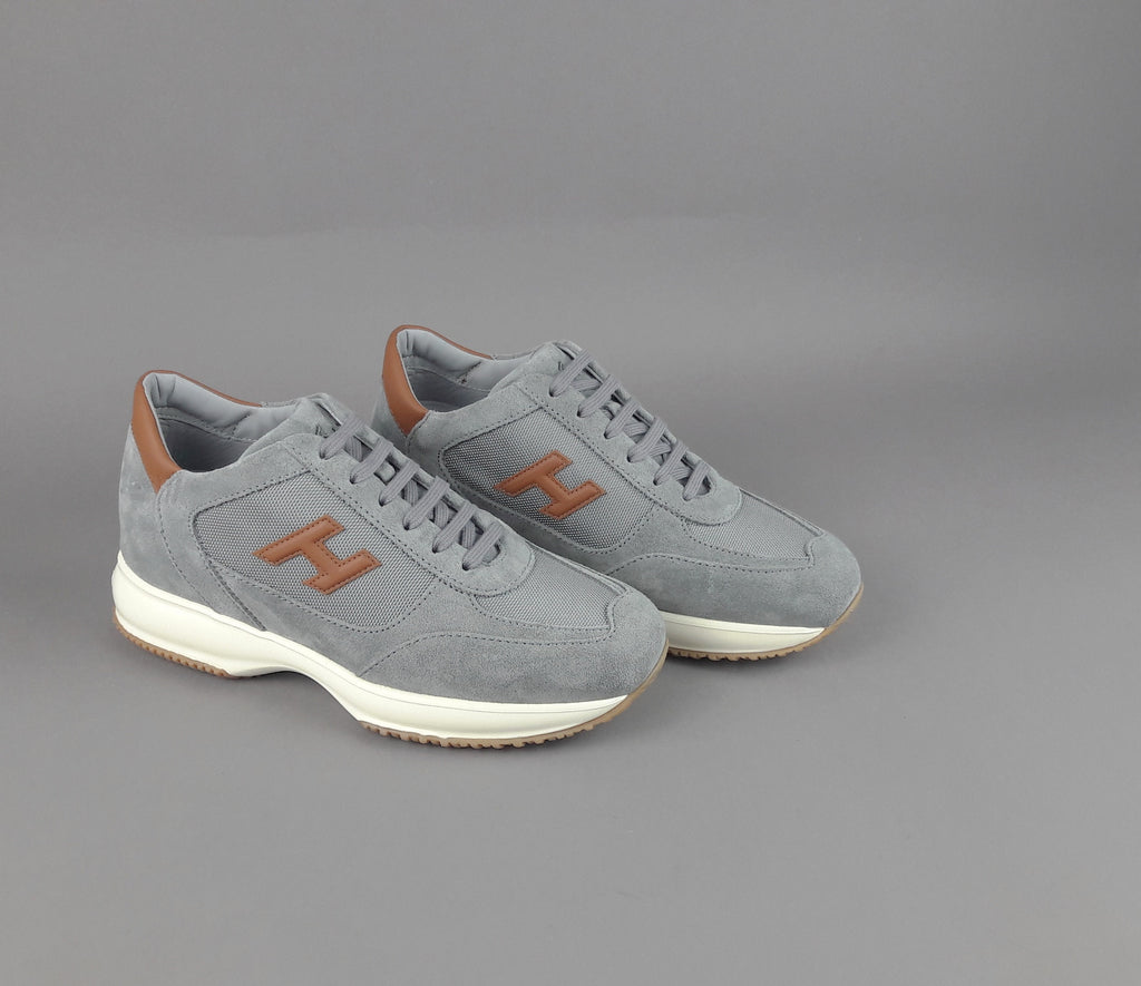 Hogan Interactive New Uomo Camoscio Tela Grigio