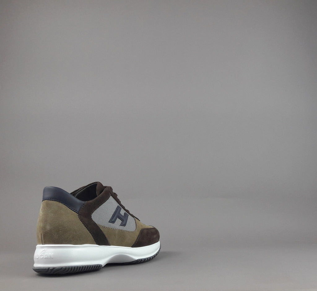 Hogan Interactive New Uomo Camoscio Tela Marrone Beige