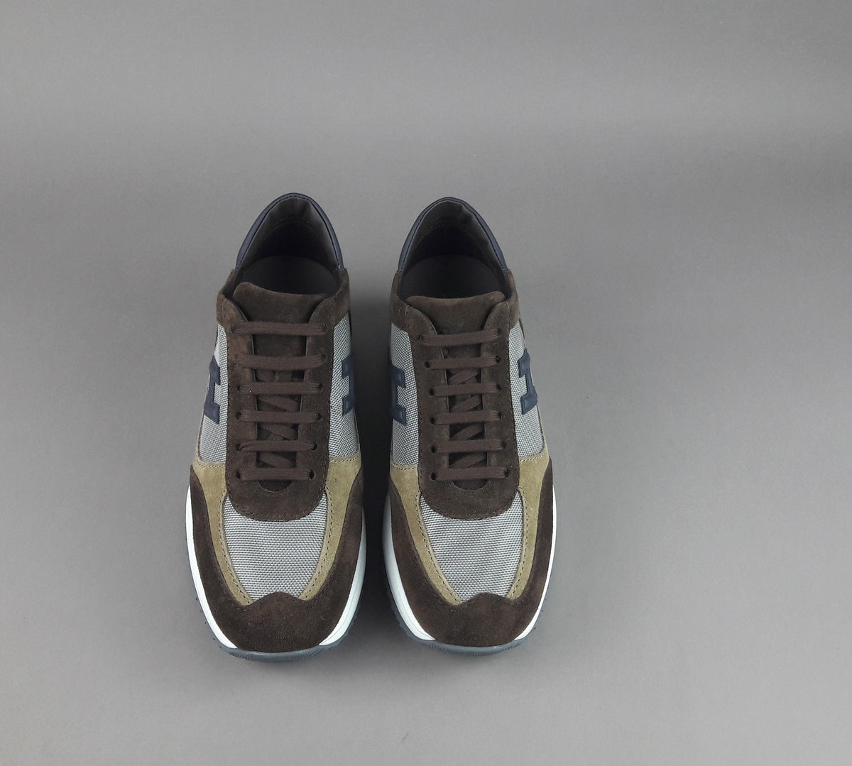 Hogan Interactive New Uomo Camoscio Tela Marrone Beige