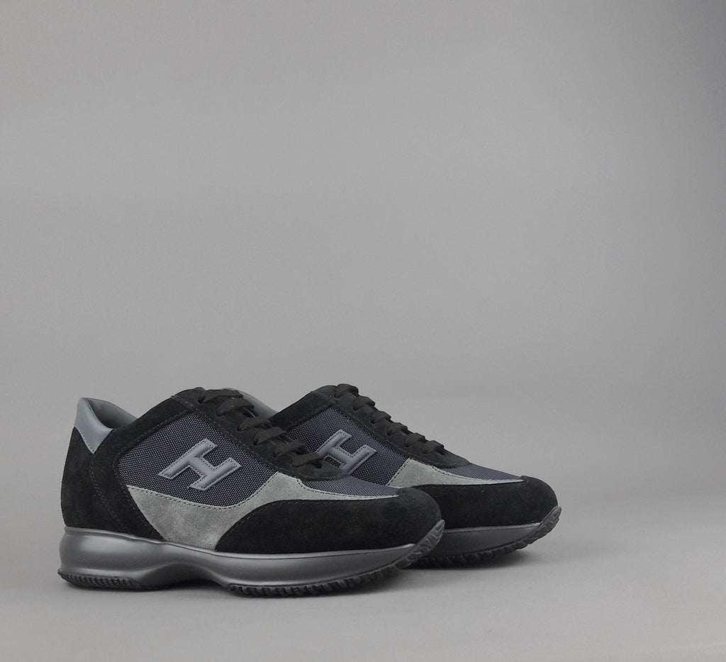 Hogan Interactive New Uomo Camoscio Tela Nero Grigio