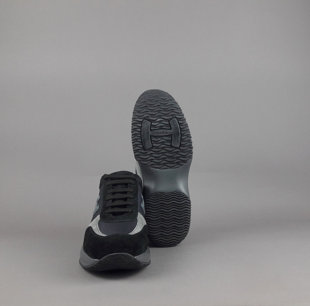 Hogan Interactive New Uomo Camoscio Tela Nero Grigio