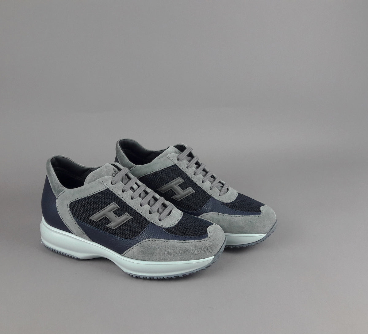 Hogan Interactive Uomo Camoscio PelleE Tela Grigio Blu