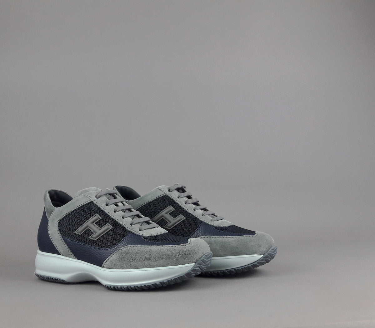 Hogan Interactive Uomo Camoscio PelleE Tela Grigio Blu