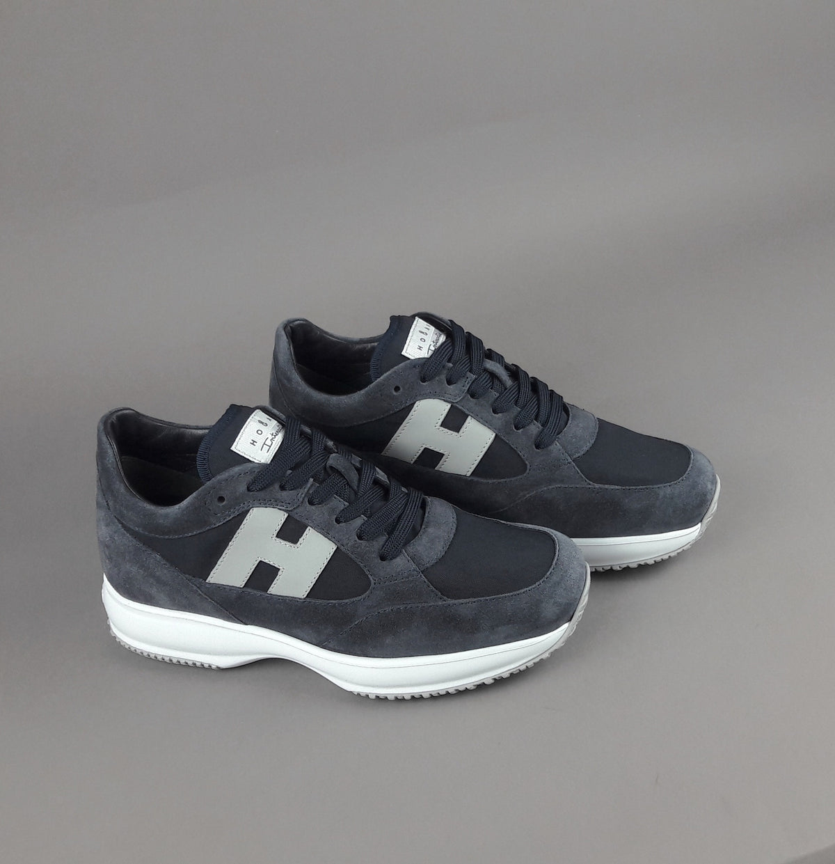 Hogan Interactive Uomo Camoscio Tela Blu Scuro