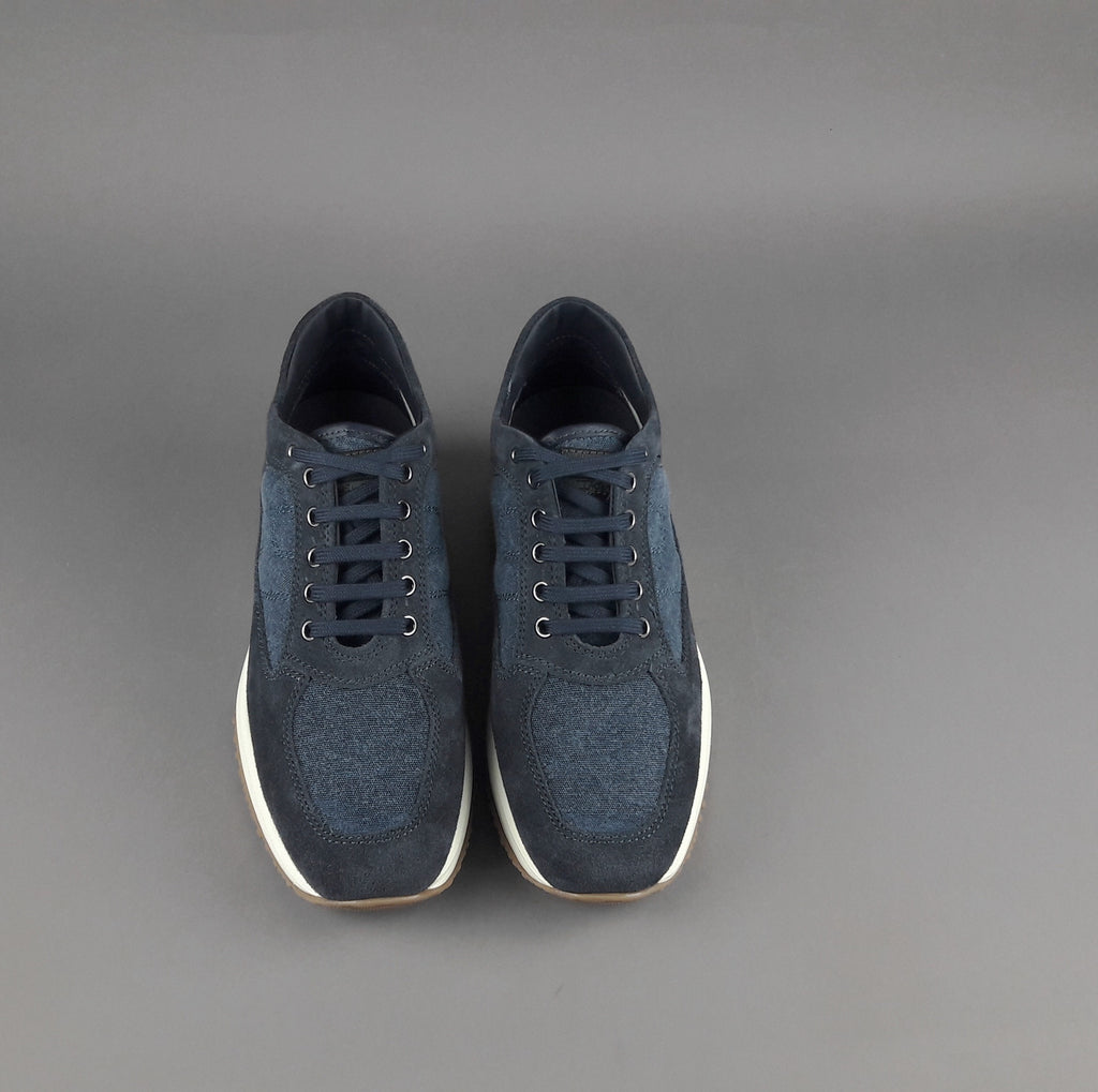 Hogan Interactive Uomo Camoscio Tela Denim Blu Scuro