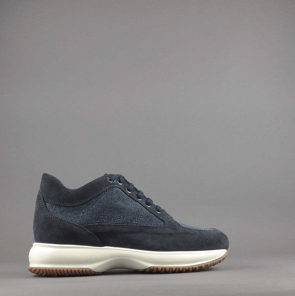 Hogan Interactive Uomo Camoscio Tela Denim Blu Scuro