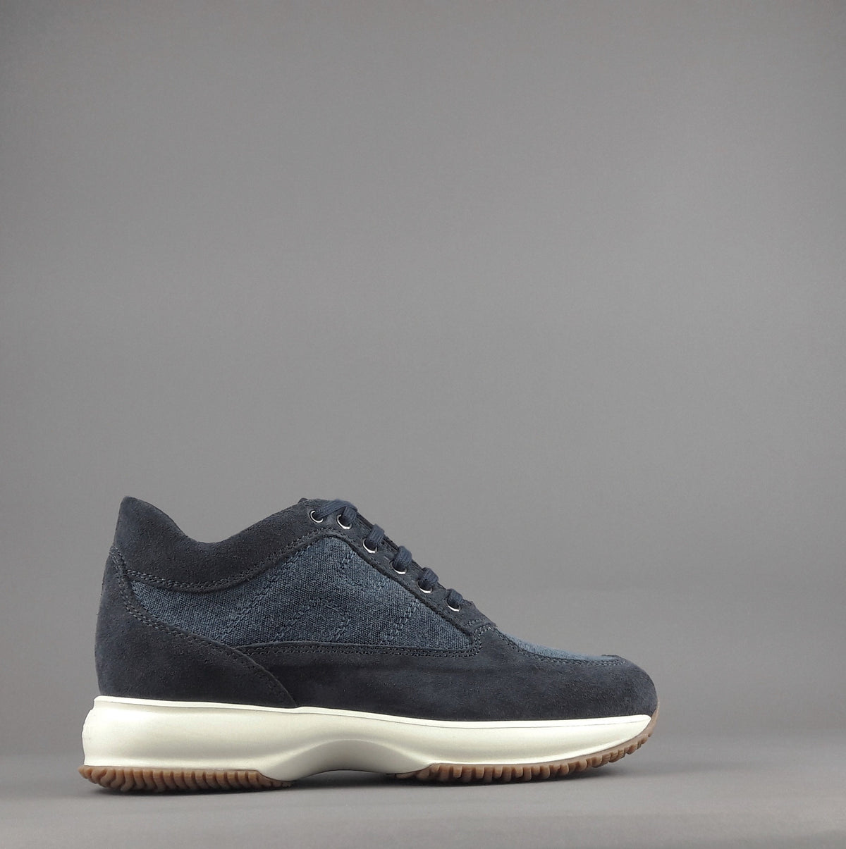 Hogan Interactive Uomo Camoscio Tela Denim Blu Scuro