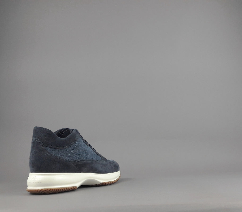 Hogan Interactive Uomo Camoscio Tela Denim Blu Scuro
