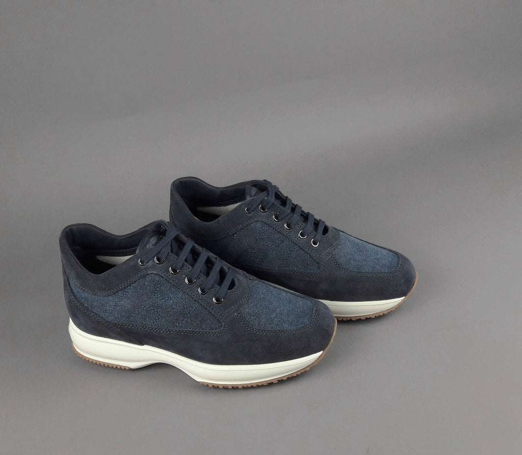 Hogan Interactive Uomo Camoscio Tela Denim Blu Scuro