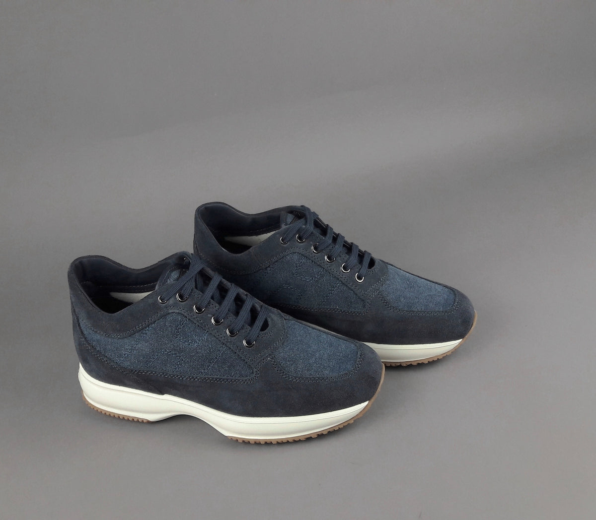 Hogan Interactive Uomo Camoscio Tela Denim Blu Scuro