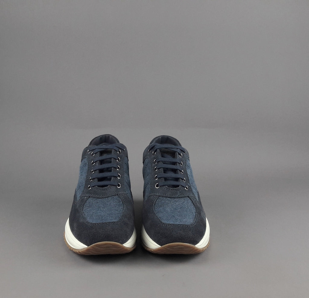 Hogan Interactive Uomo Camoscio Tela Denim Blu Scuro