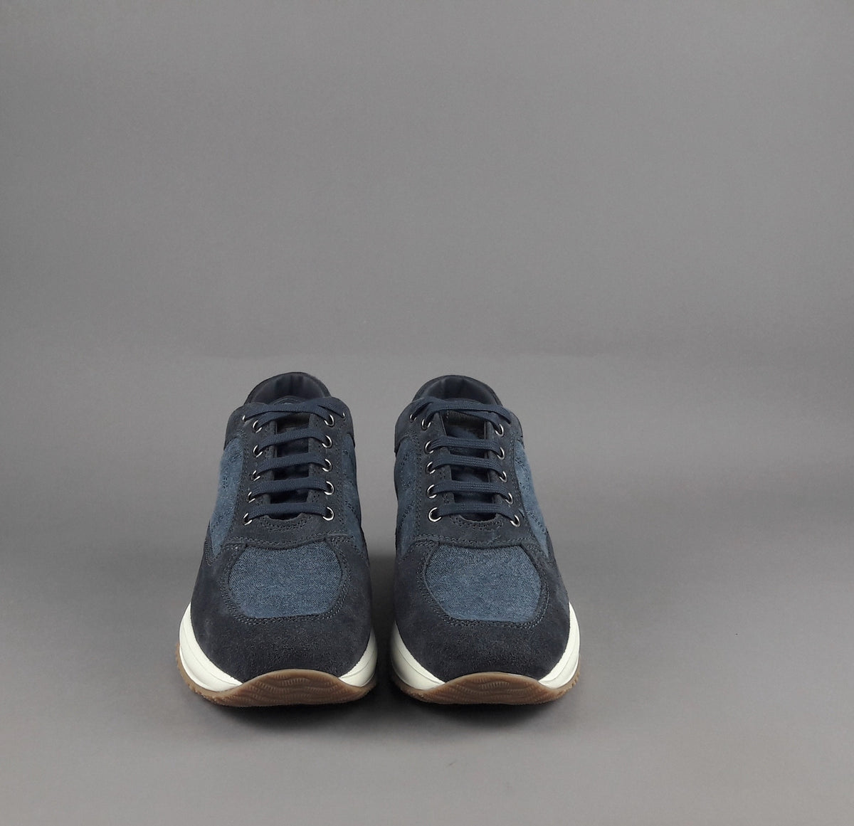 Hogan Interactive Uomo Camoscio Tela Denim Blu Scuro