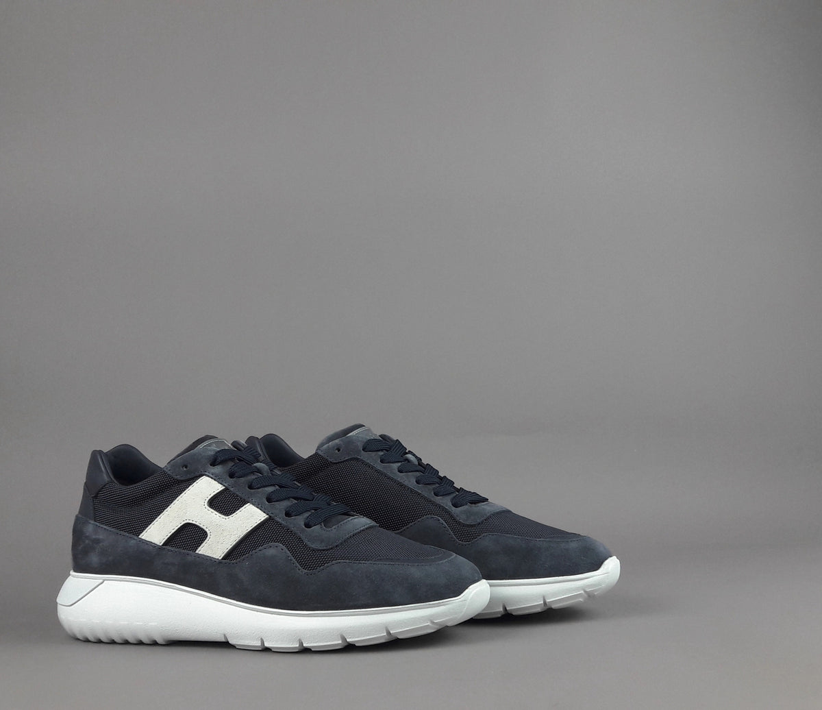 Hogan Interactive3 Uomo Camoscio Tela Blu Scuro