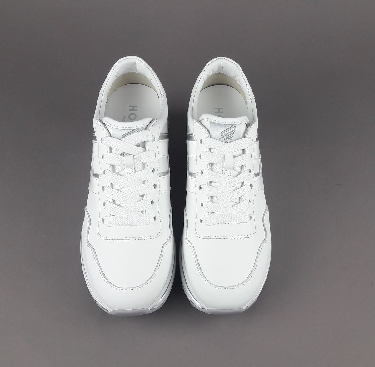 Hogan Midi Platform H483 Donna Pelle Bianco H Vernice
