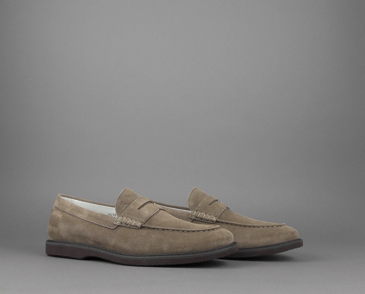 Hogan Mocassino Club Uomo Camoscio Marrone Chiaro