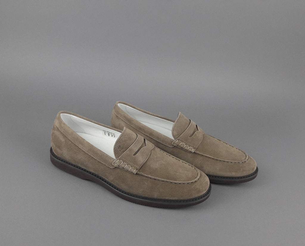 Hogan Mocassino Club Uomo Camoscio Marrone Chiaro