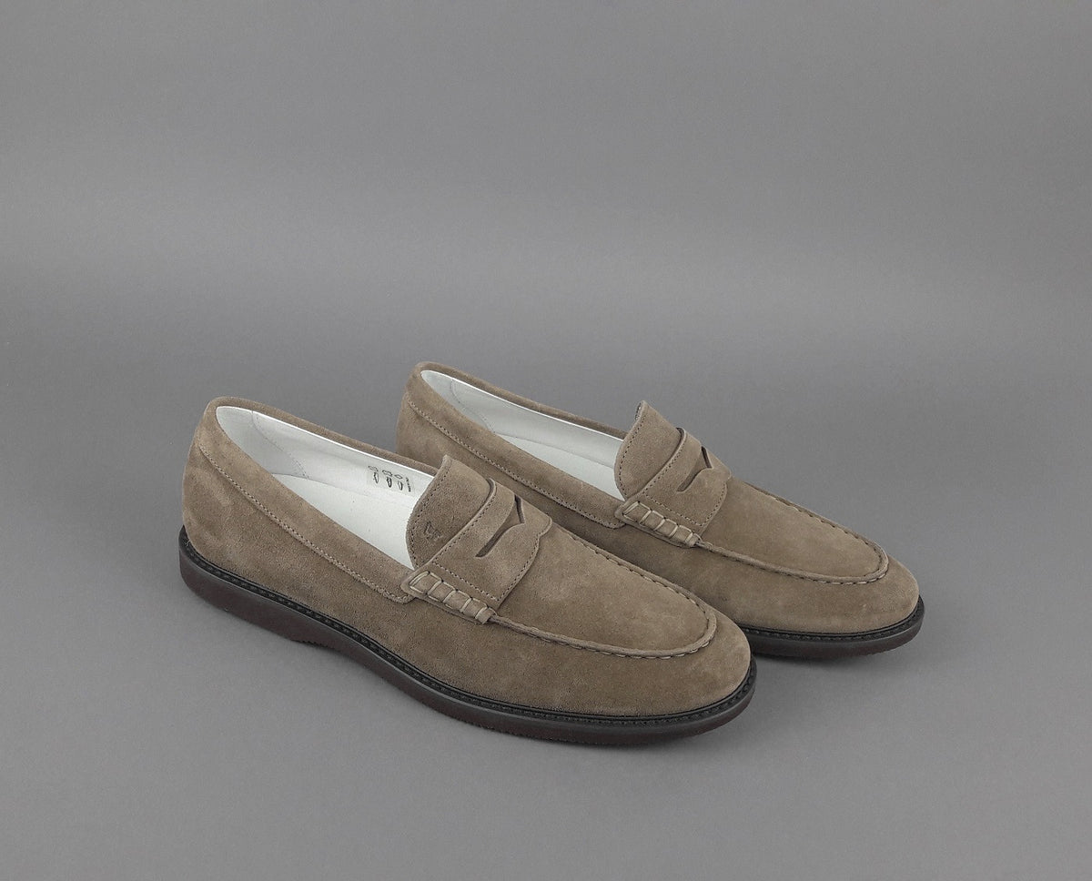 Hogan Mocassino Club Uomo Camoscio Marrone Chiaro