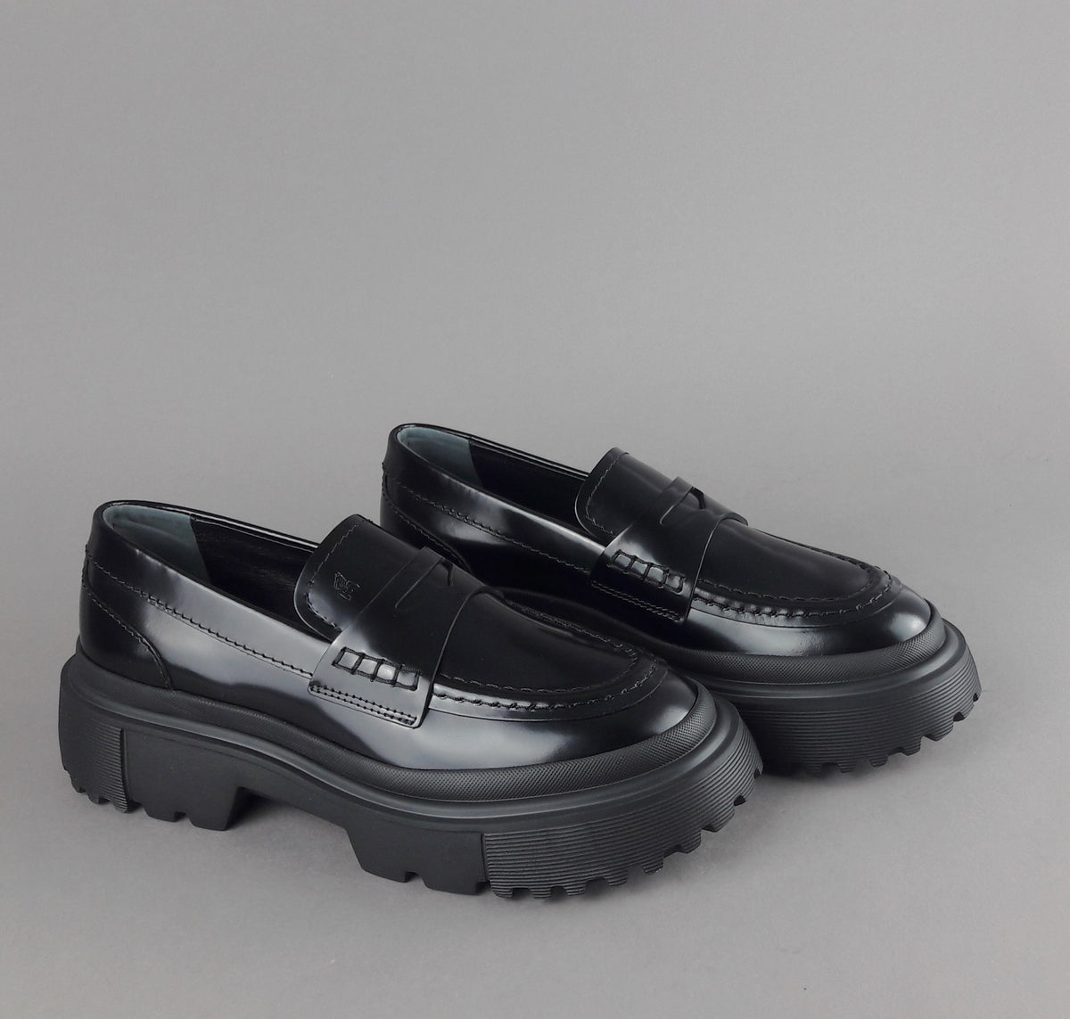 Hogan Mocassino Donna H629 Pelle Abrasivata Nero H Impressa