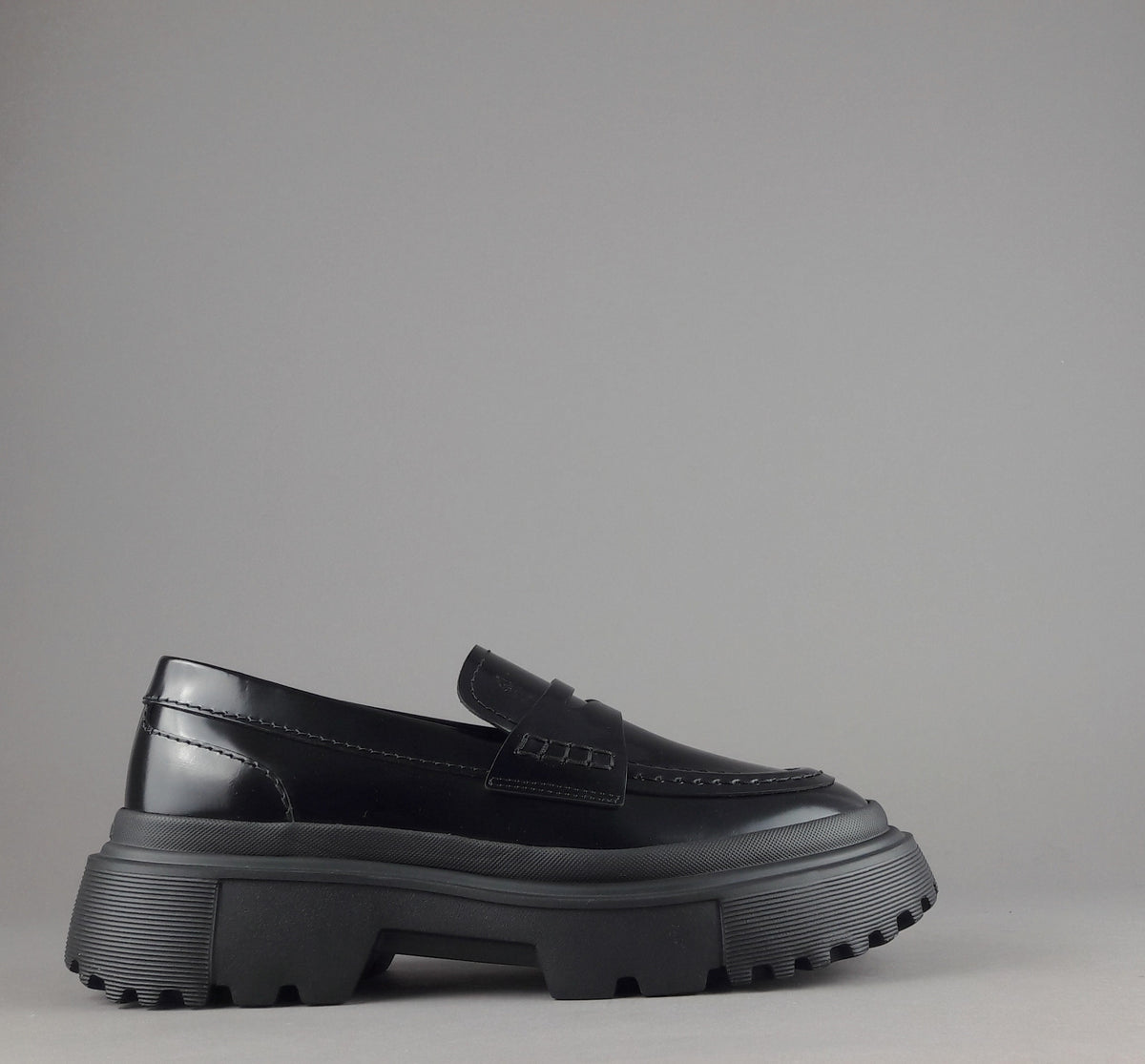 Hogan Mocassino Donna H629 Pelle Abrasivata Nero H Impressa
