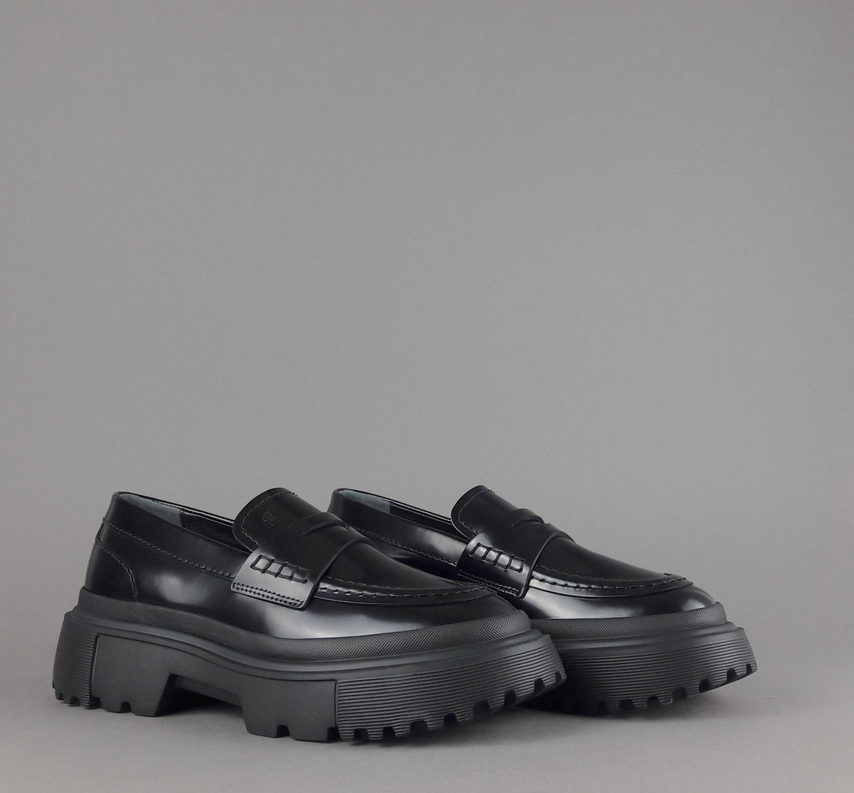 Hogan Mocassino Donna H629 Pelle Abrasivata Nero H Impressa