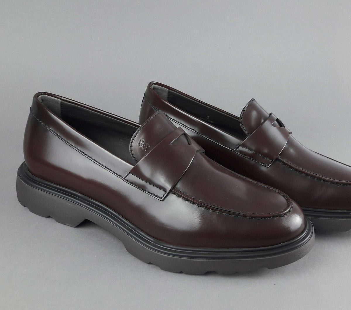 Hogan Mocassino Uomo H393 Pelle Spazzolata Marrone Scuro