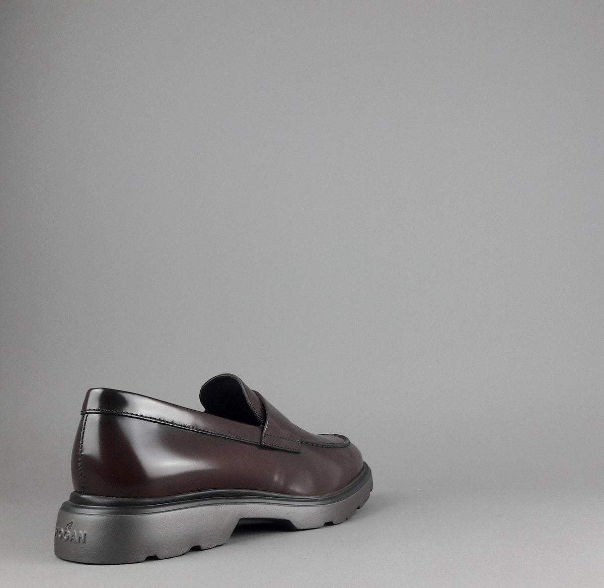 Hogan Mocassino Uomo H393 Pelle Spazzolata Marrone Scuro