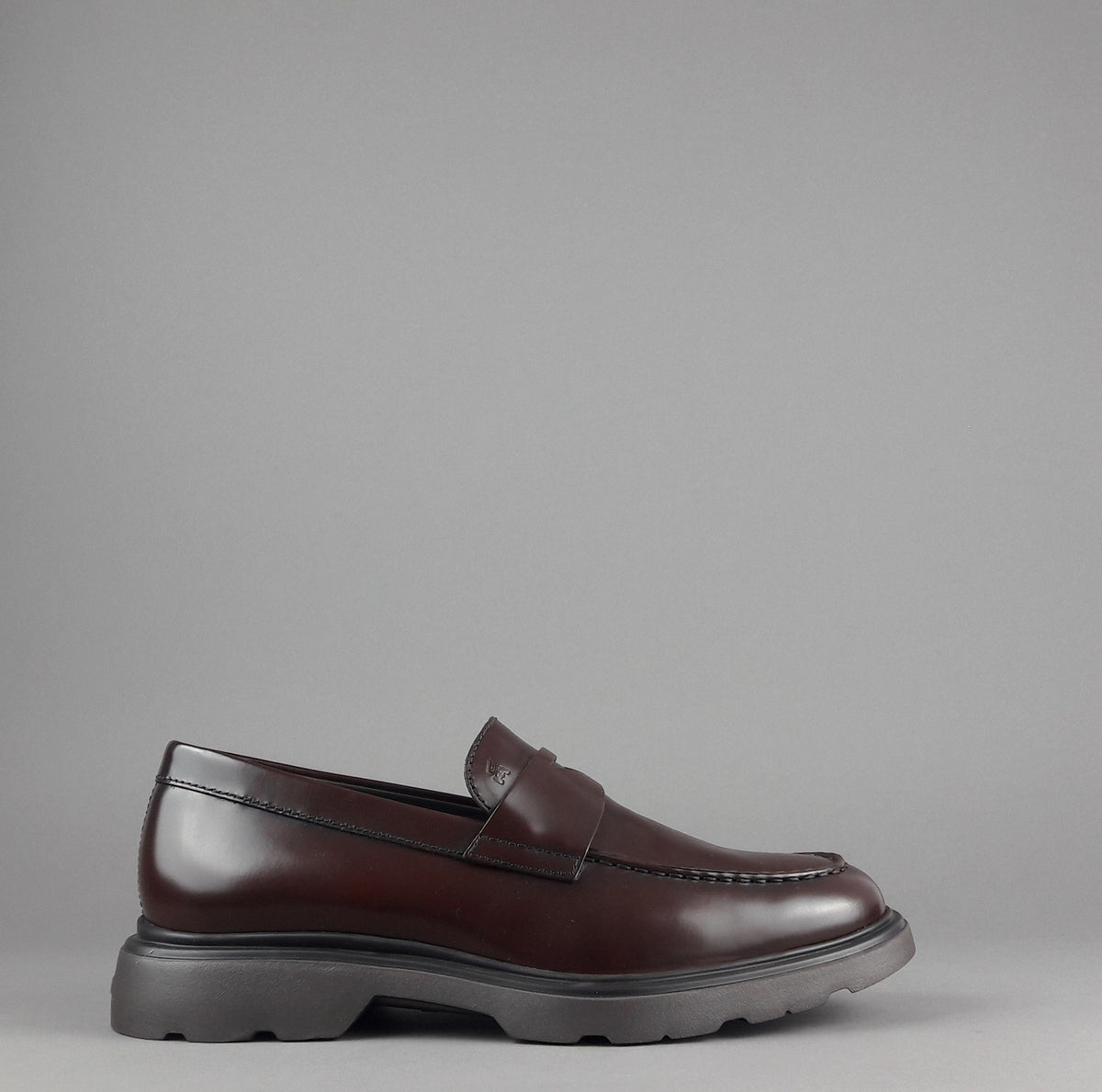 Hogan Mocassino Uomo H393 Pelle Spazzolata Marrone Scuro