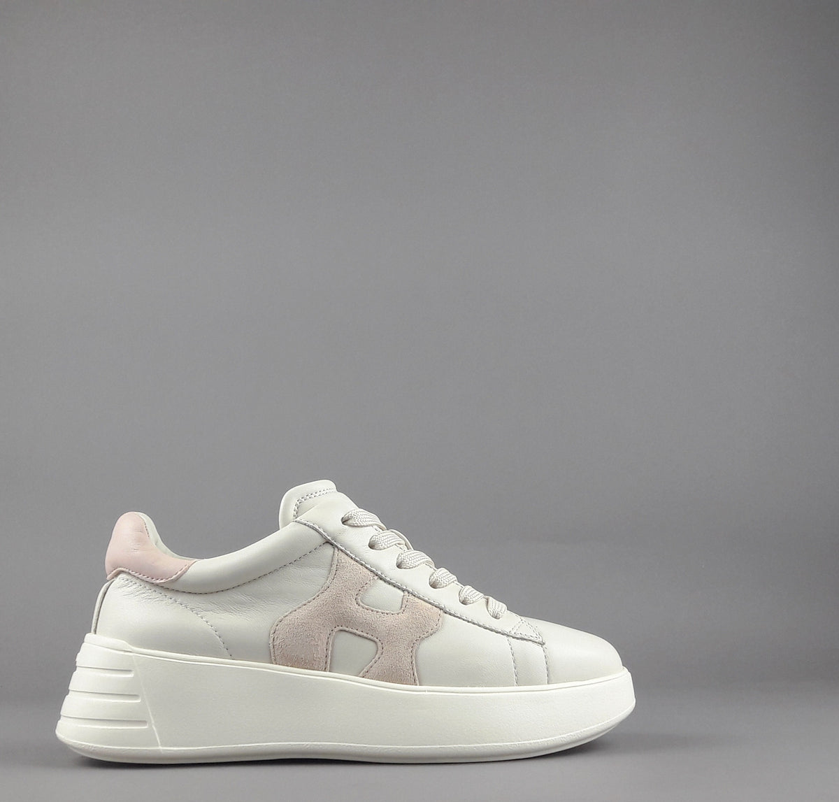 Hogan Rebel Donna H562 Pelle Nappa Bianco Opaco H Camoscio