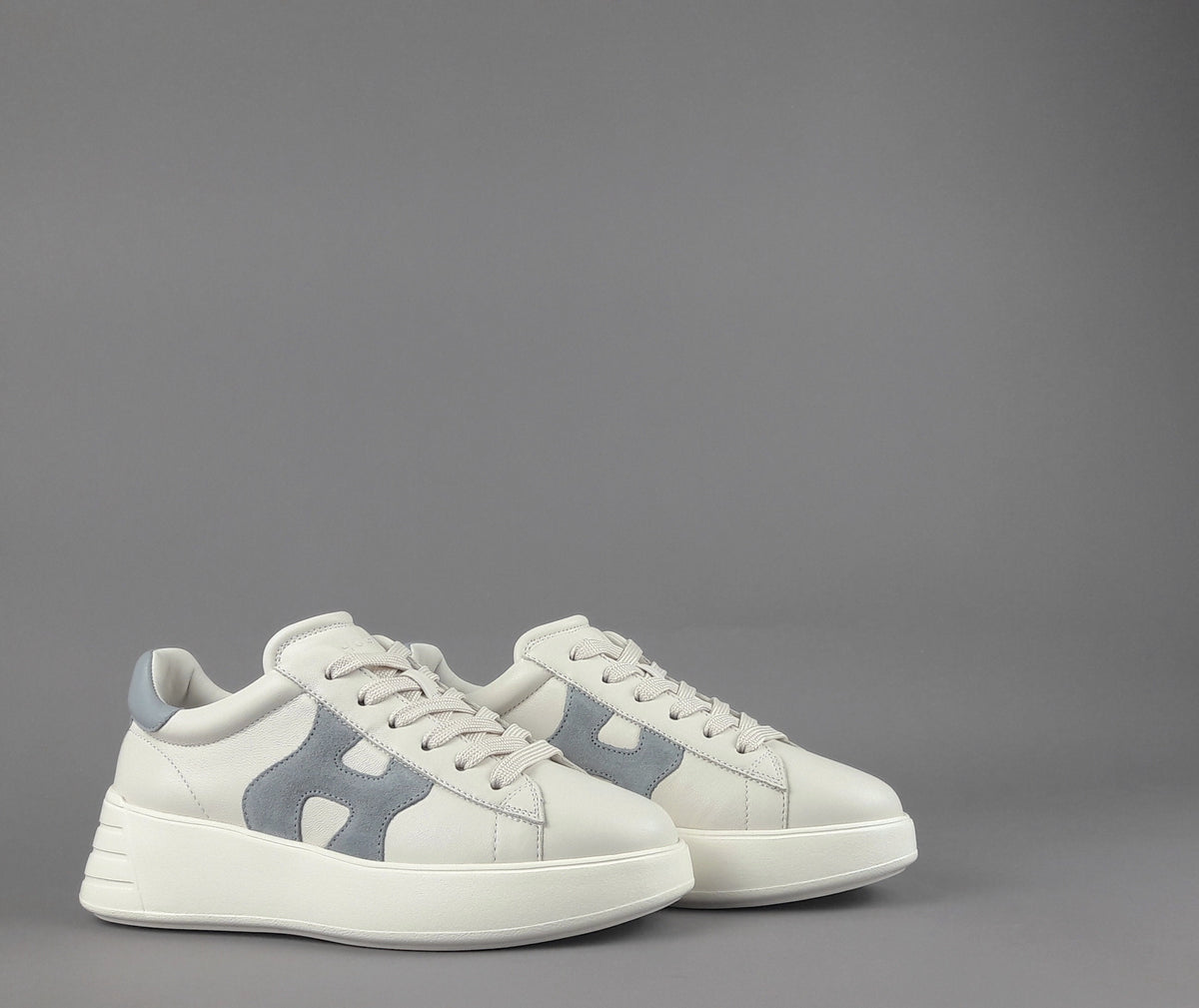 Hogan Rebel Donna H562 Pelle Nappa Bianco Opaco H Camoscio