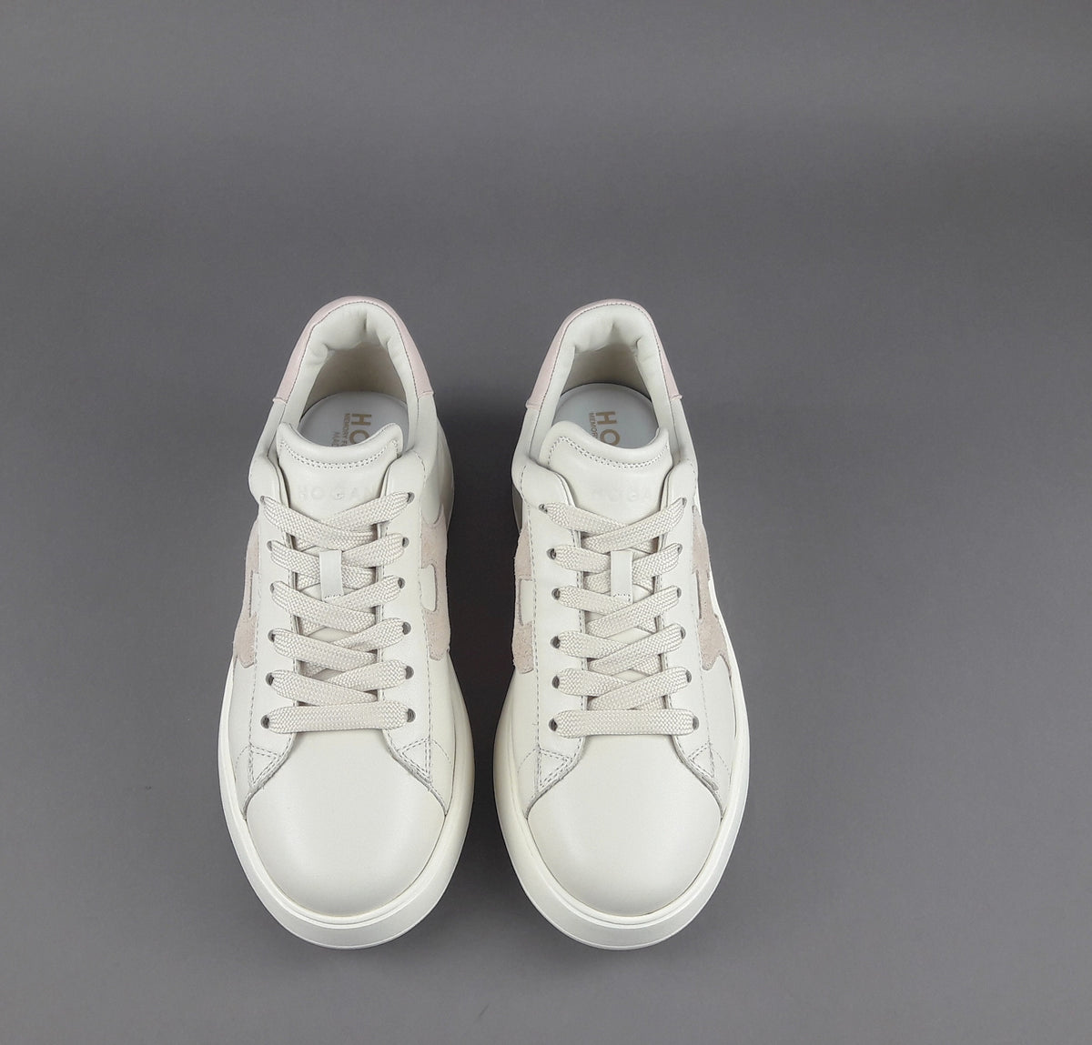 Hogan Rebel Donna H562 Pelle Nappa Bianco Opaco H Camoscio