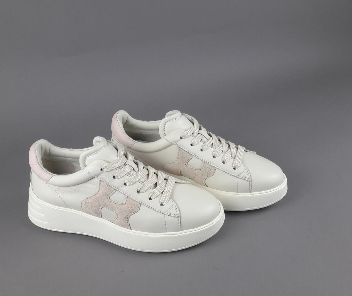 Hogan Rebel Donna H562 Pelle Nappa Bianco Opaco H Camoscio