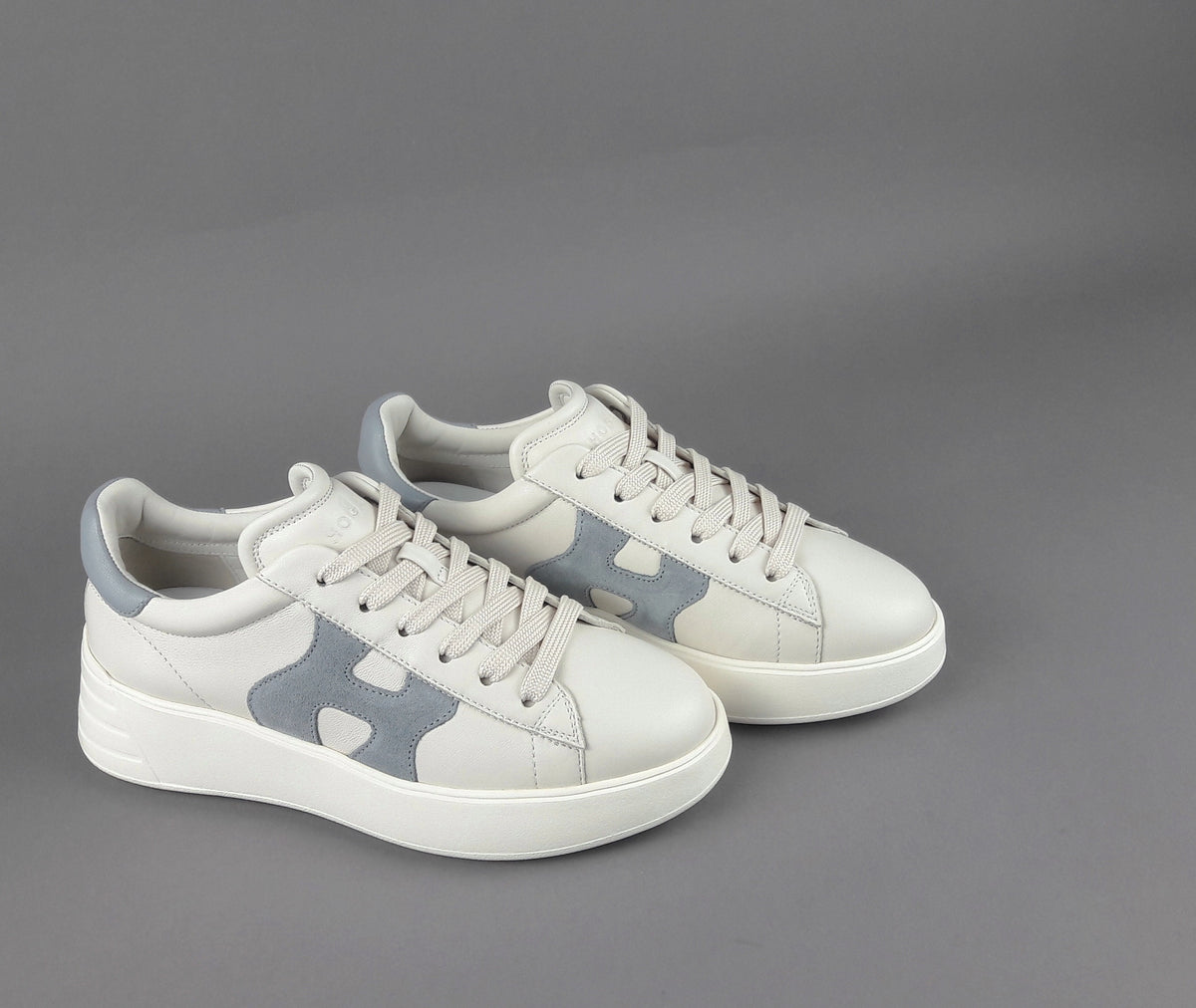 Hogan Rebel Donna H562 Pelle Nappa Bianco Opaco H Camoscio