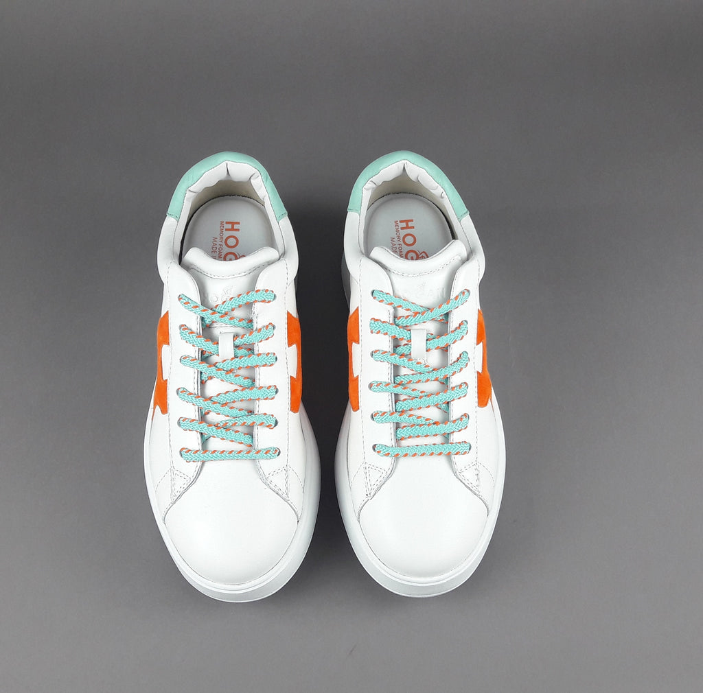 Hogan Rebel Donna H564 Pelle Nappa Bianco H Imbottita