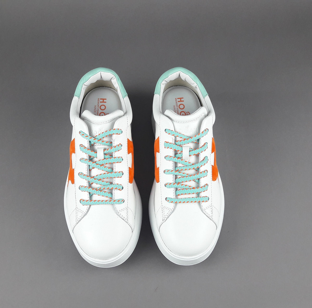 Hogan Rebel Donna H564 Pelle Nappa Bianco H Imbottita
