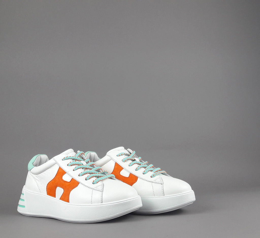 Hogan Rebel Donna H564 Pelle Nappa Bianco H Imbottita
