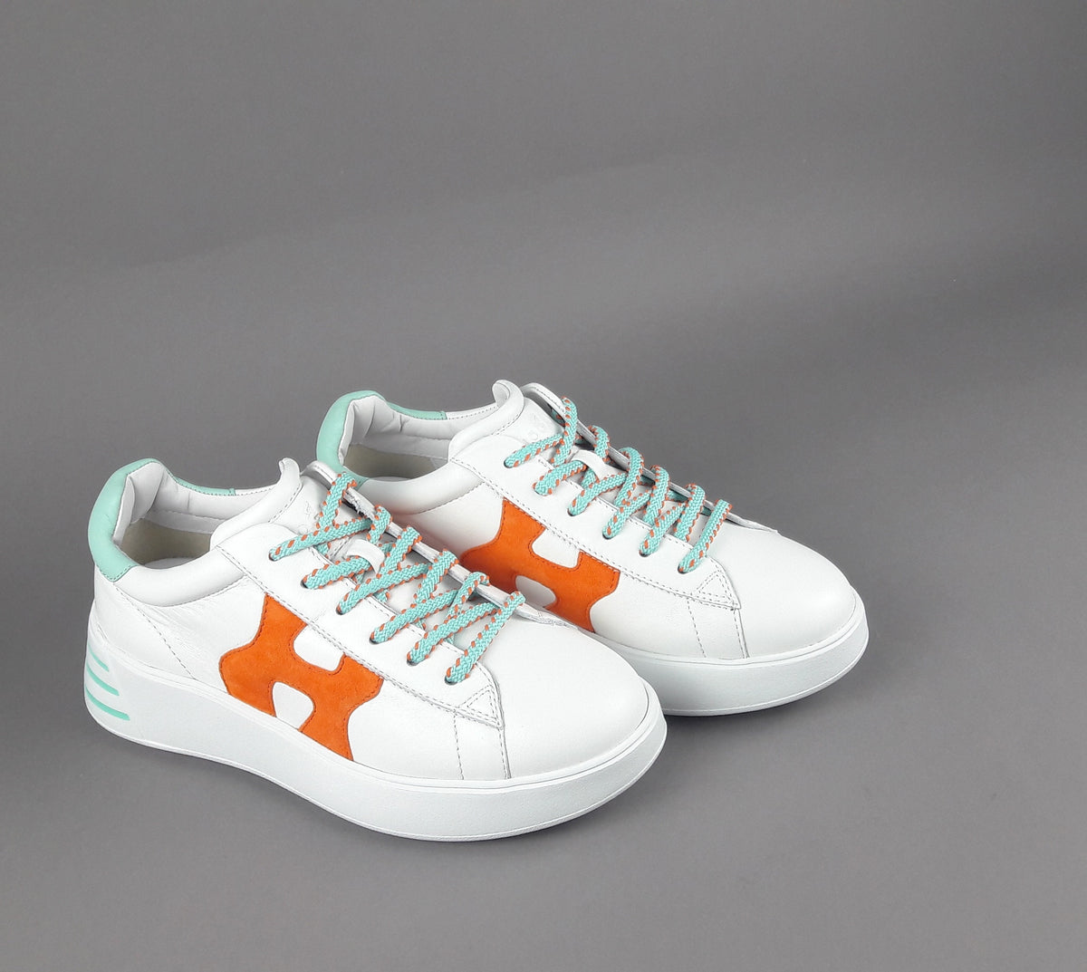 Hogan Rebel Donna H564 Pelle Nappa Bianco H Imbottita