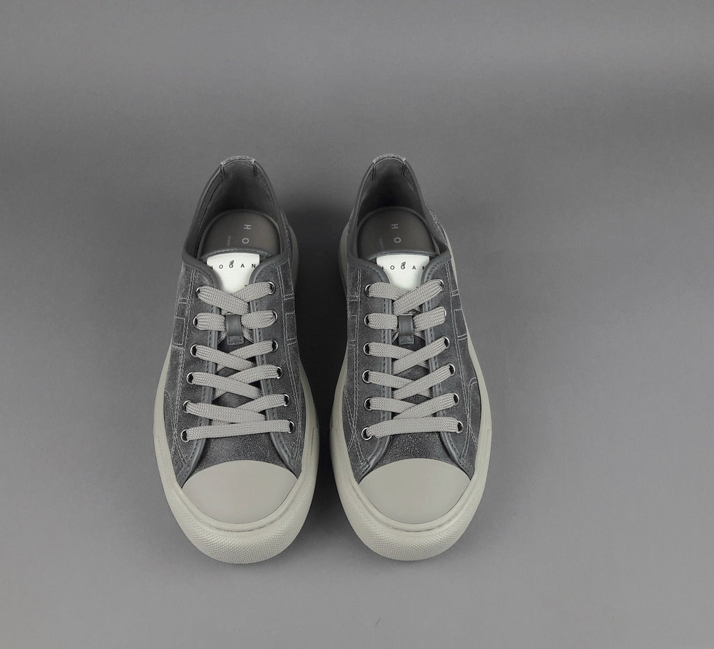 Hogan Rebel H691 Uomo Pelle Aviator Grigio Scuro