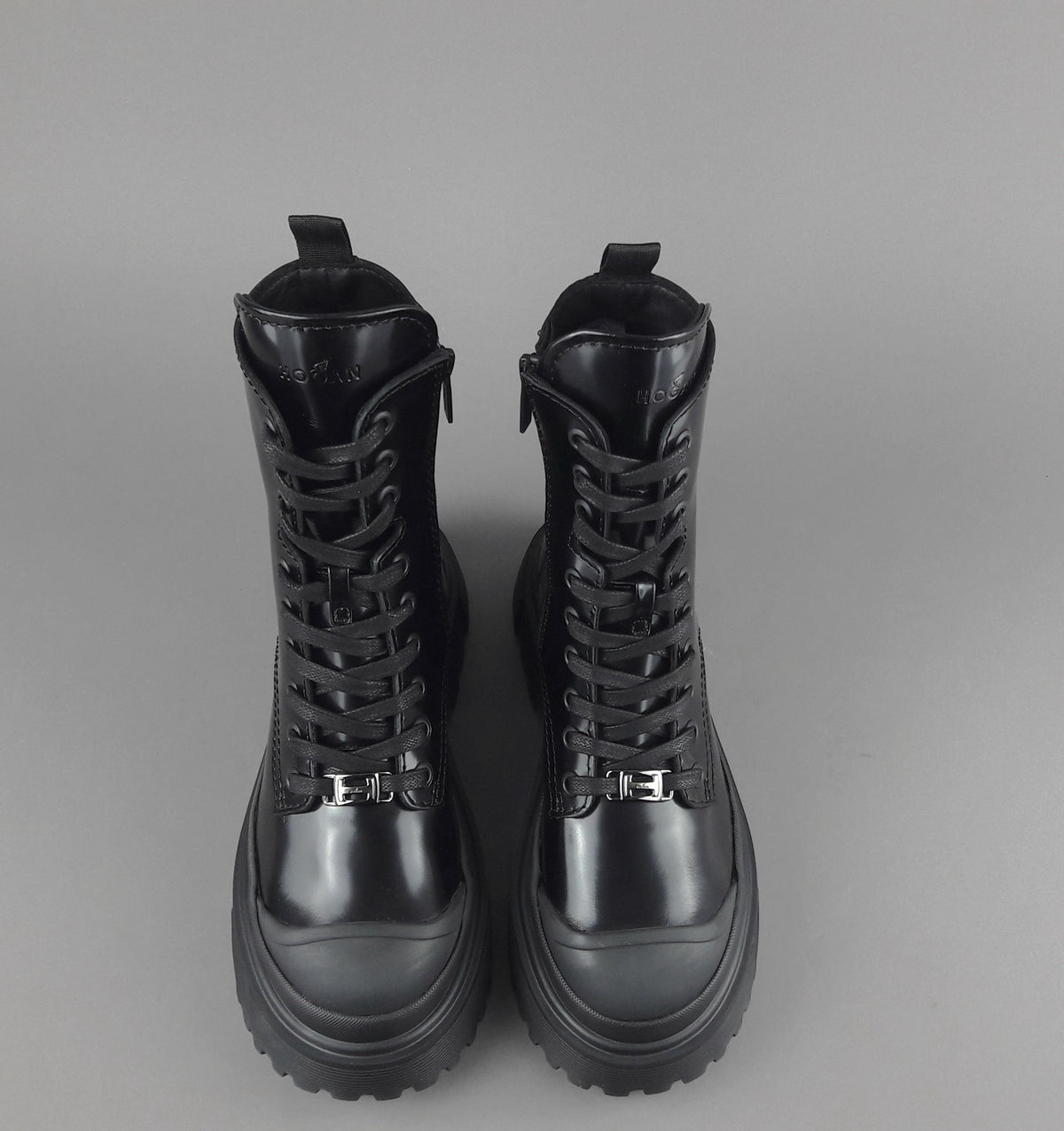 Hogan Anfibio H619 Donna Pelle Spazzolata Nero H Logo