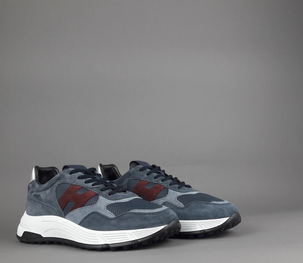 Hogan Hyperlight Uomo Camoscio Pelle Blu H Cucita