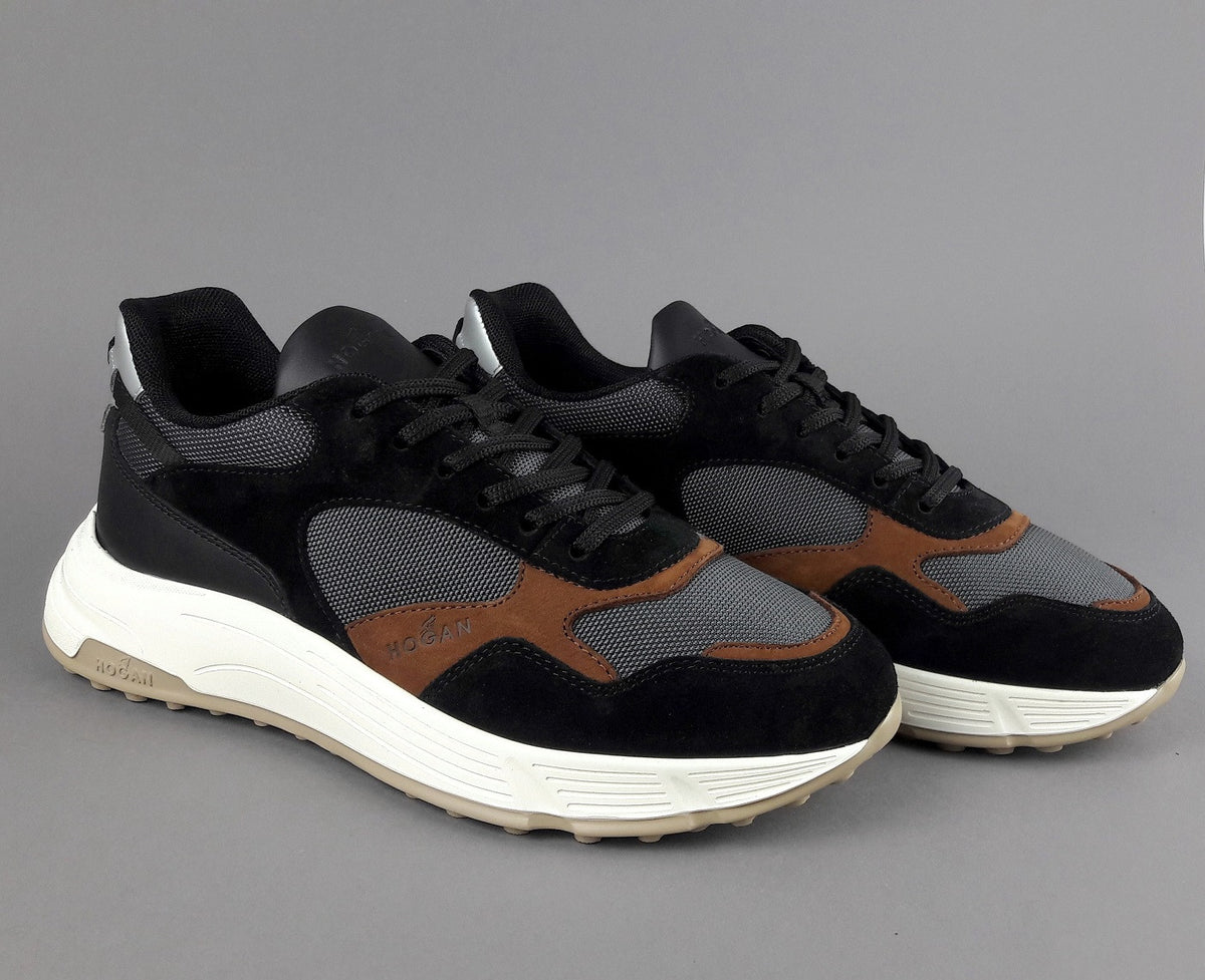 Hogan Hyperlight Uomo Camoscio Tela Nero Logo Lettering